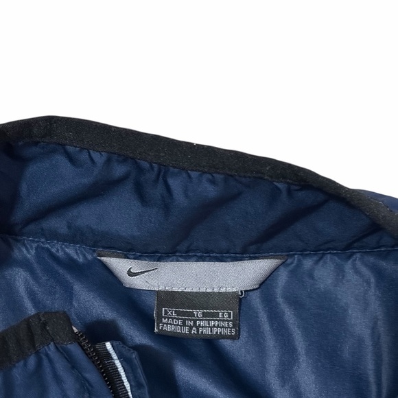 VTG Nike Navy Full Zip Windbreaker Vest Mens XL Y2K Silver Tag Swoosh - Picture 3 of 7